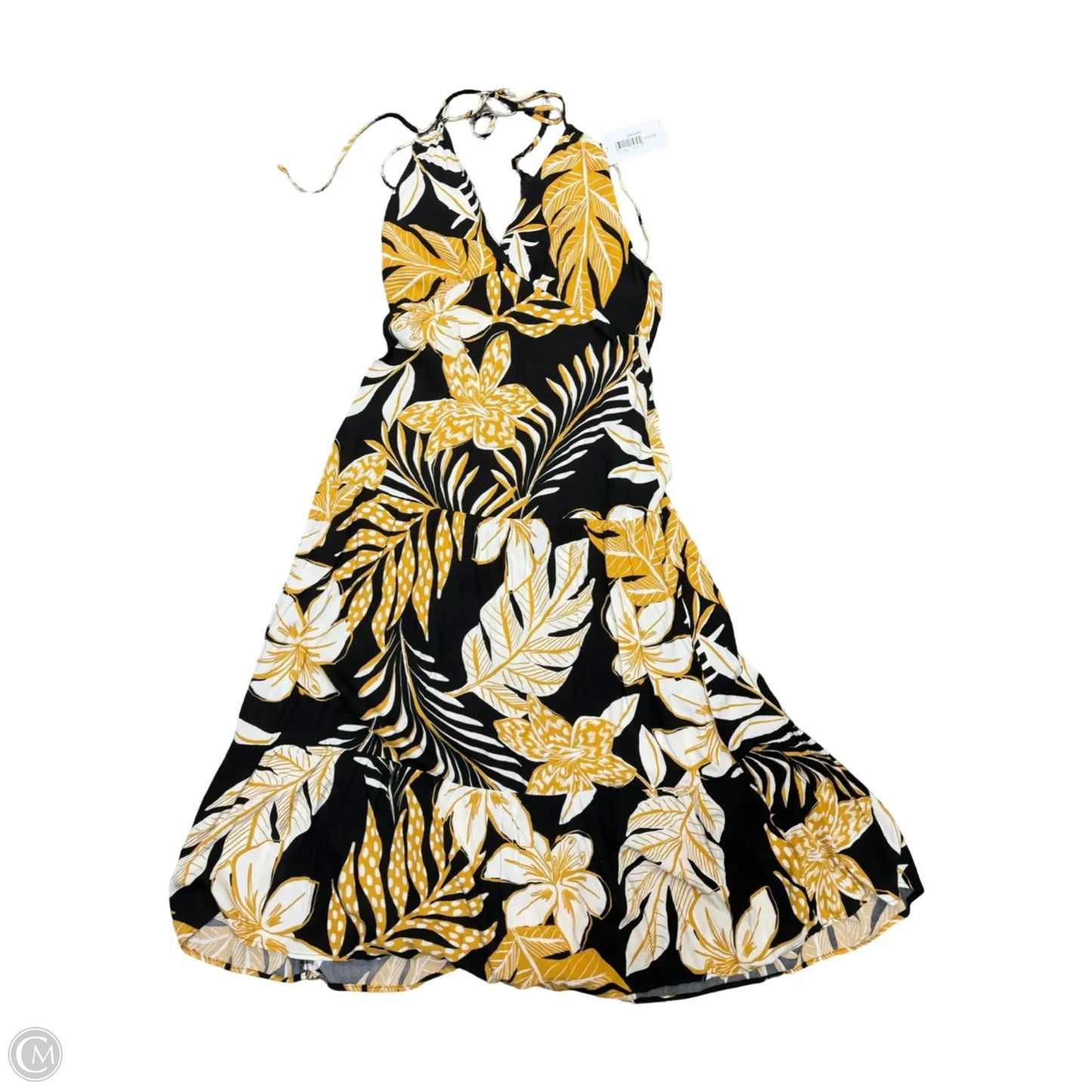 Dress Casual Midi By Clothes Mentor In Tropical Print, Size: L