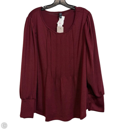 Top Long Sleeve By Clothes Mentor In Red, Size: 2x