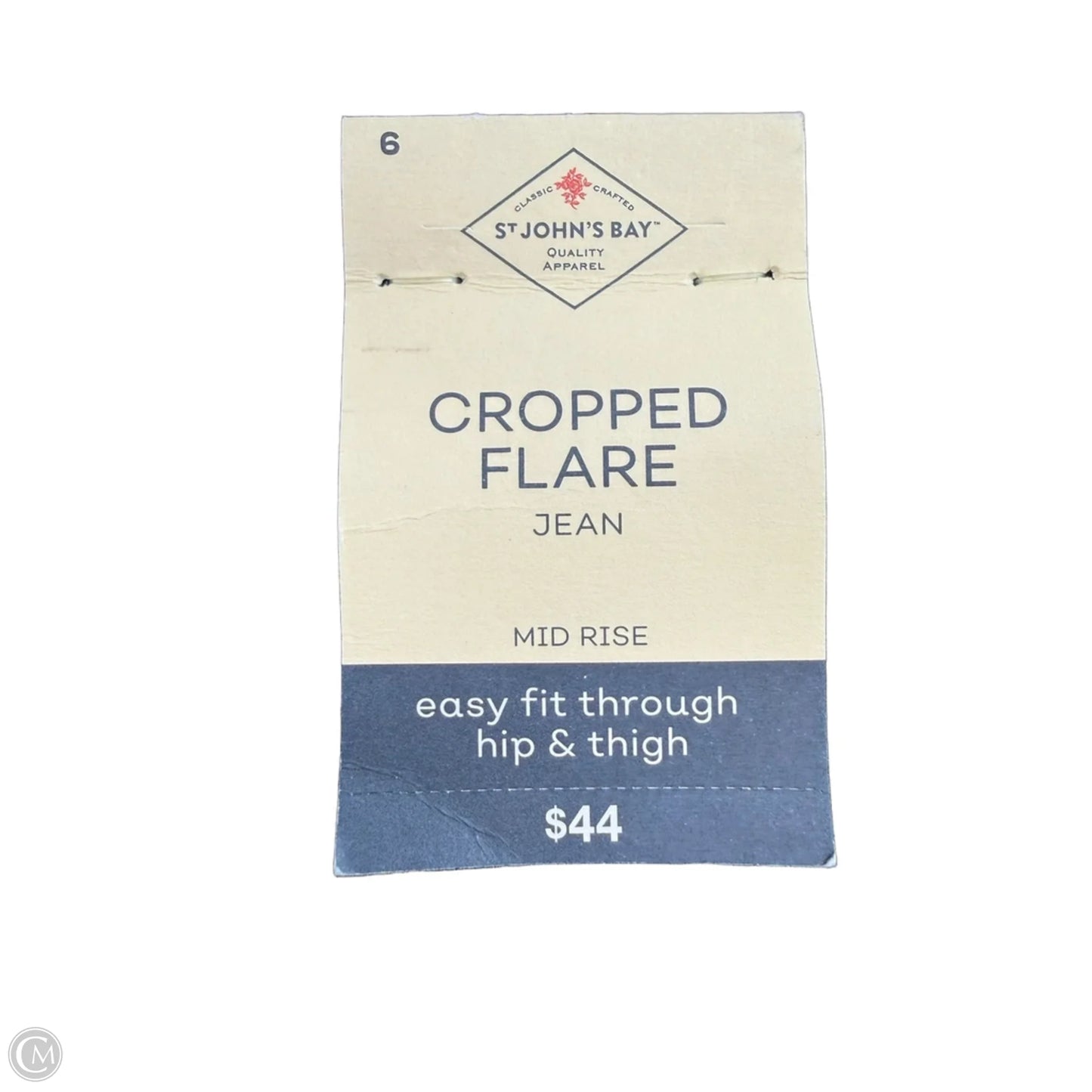 Jeans Cropped flare By St Johns Bay In Blue Denim, Size: 6