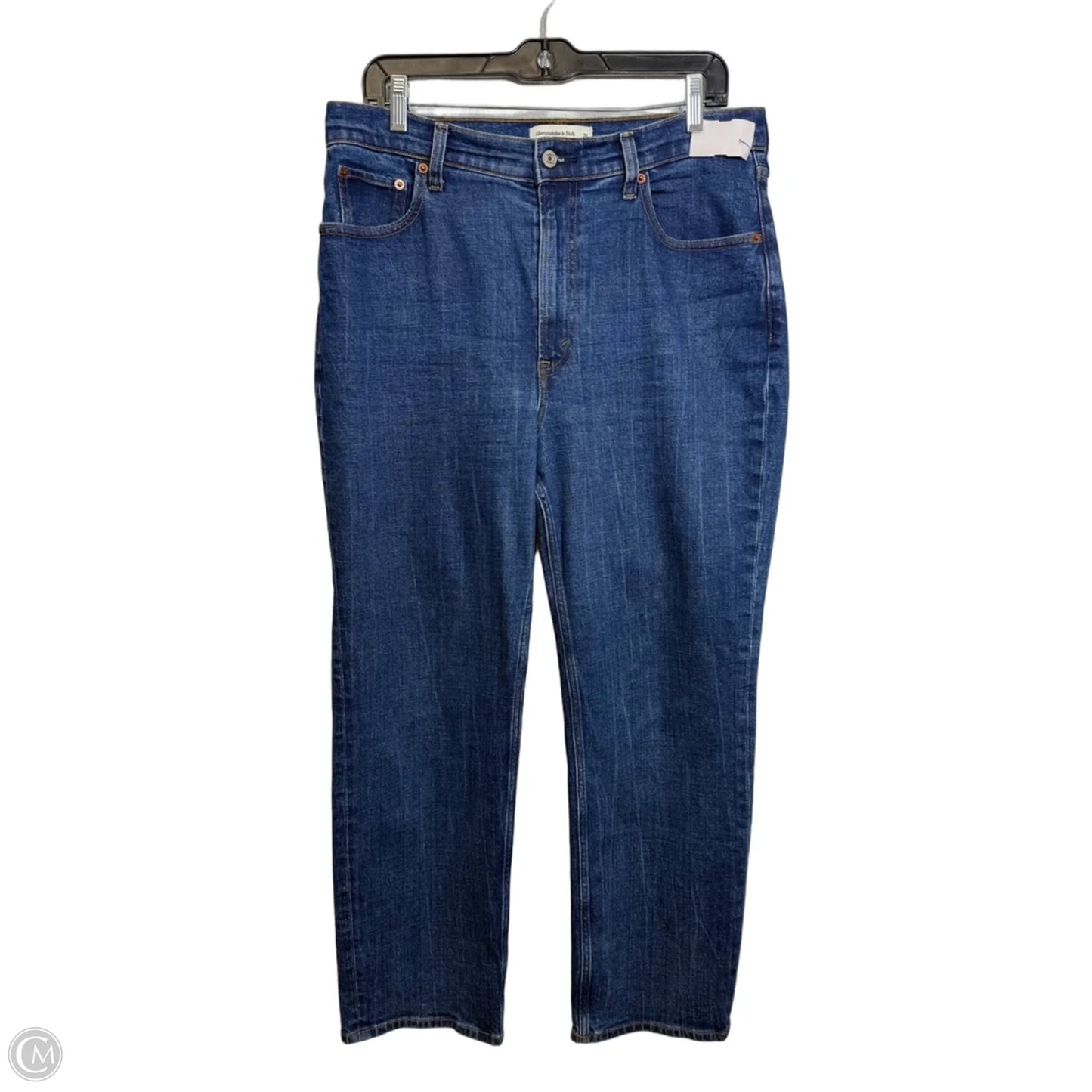 Jeans Straight By Abercrombie And Fitch In Blue Denim, Size: 12