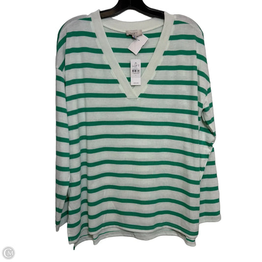 Top Long Sleeve By Loft In Striped Pattern, Size: L