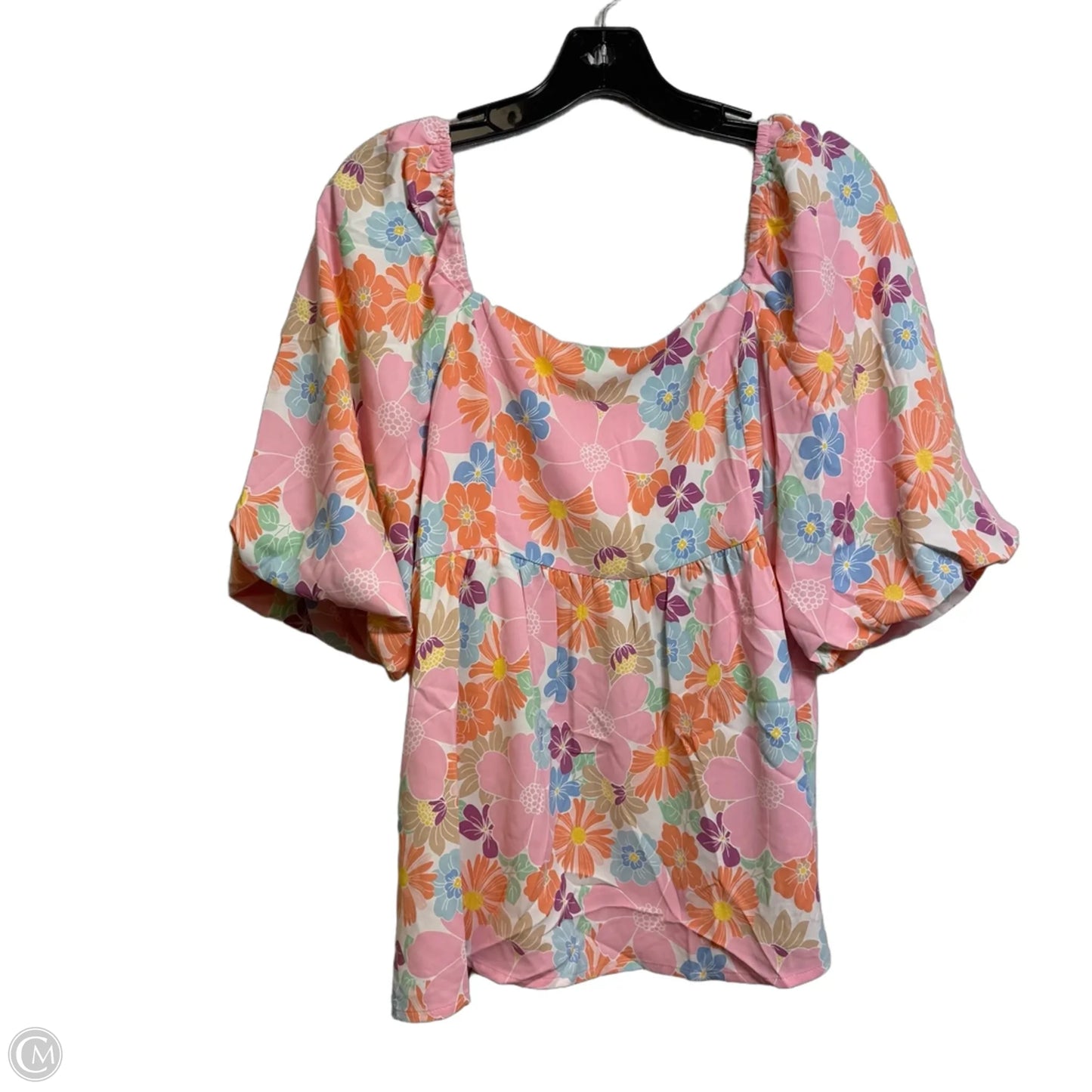 Top Short Sleeve By Clothes Mentor In Floral Print, Size: Xl