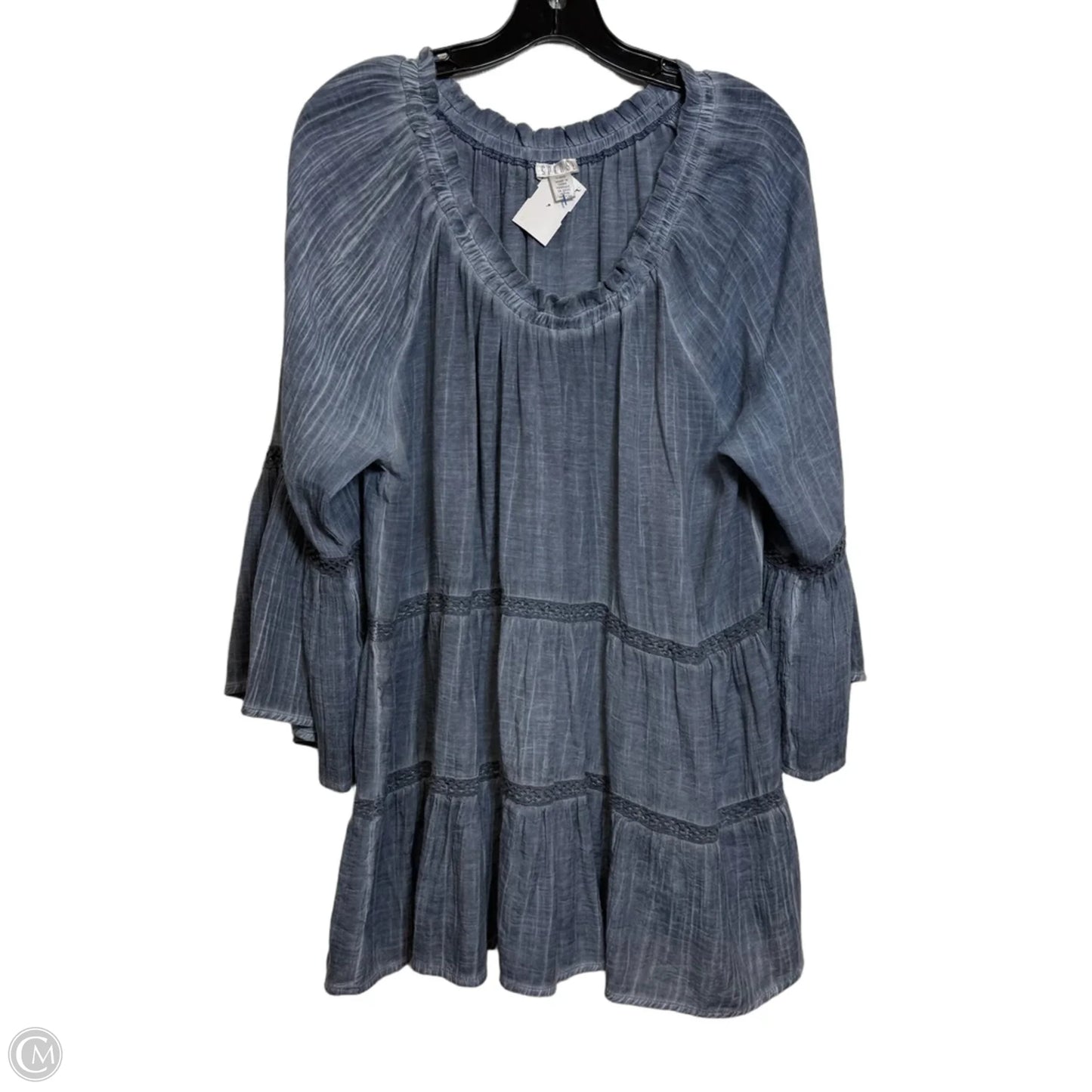 Top Long Sleeve By Spense In Blue, Size: L