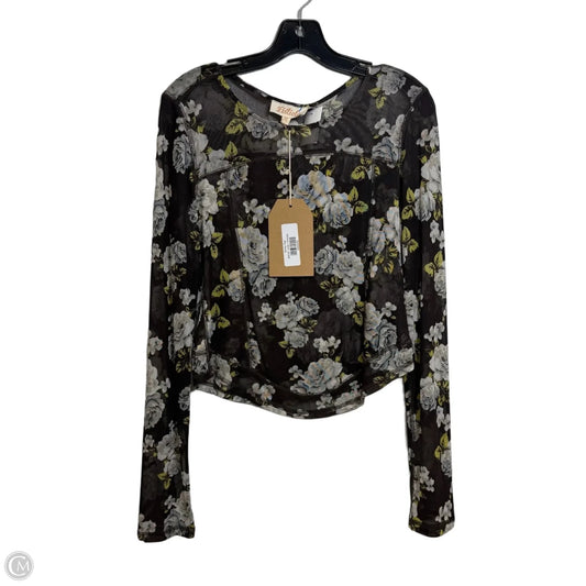 Top Long Sleeve By Listicle In Brown, Size: L