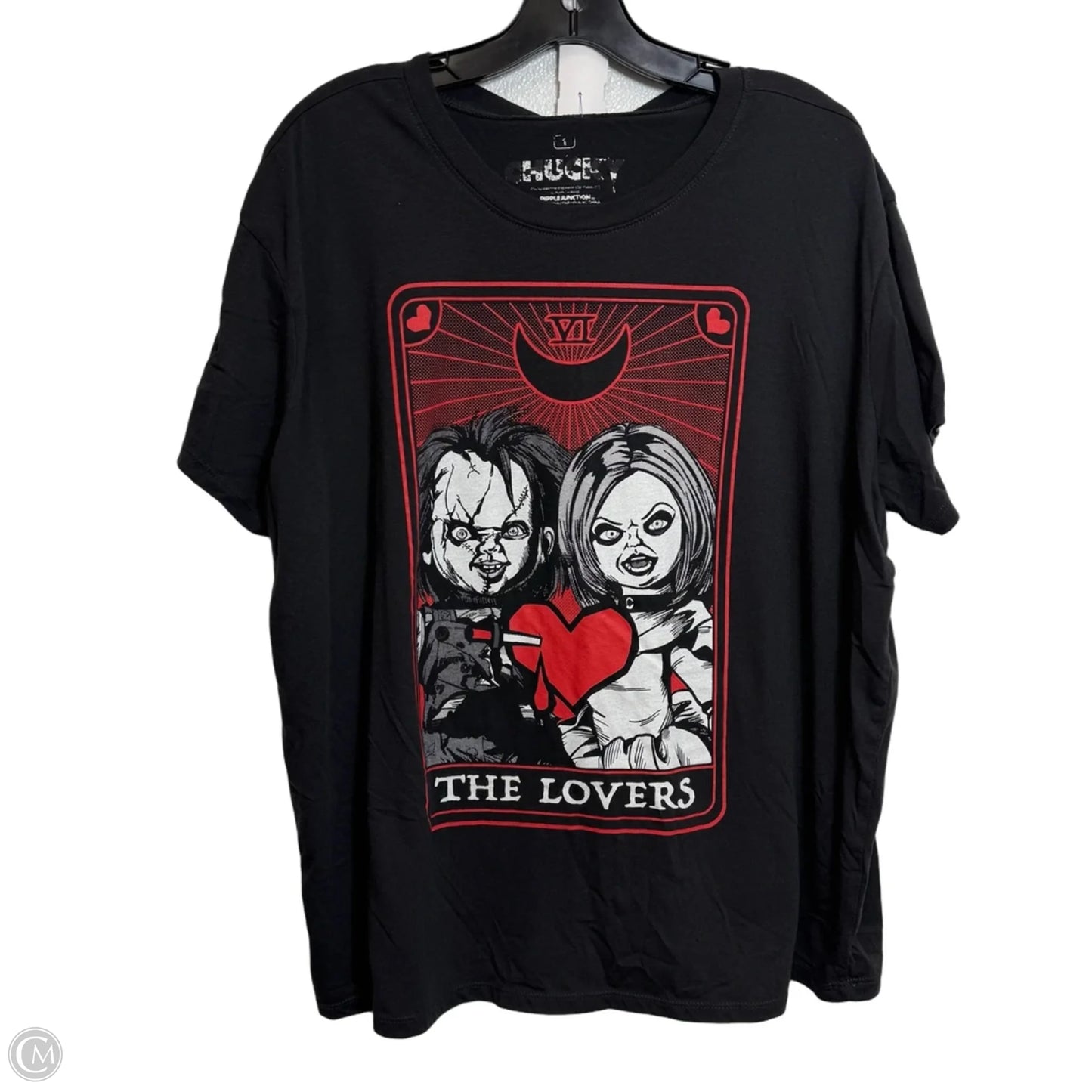 Chucky Top Short Sleeve By Clothes Mentor In Grey, Size: 1x