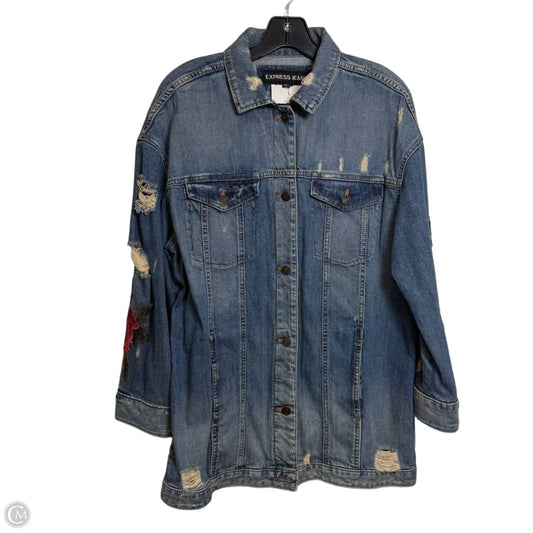 Jacket Denim By Express In Blue Denim, Size: M