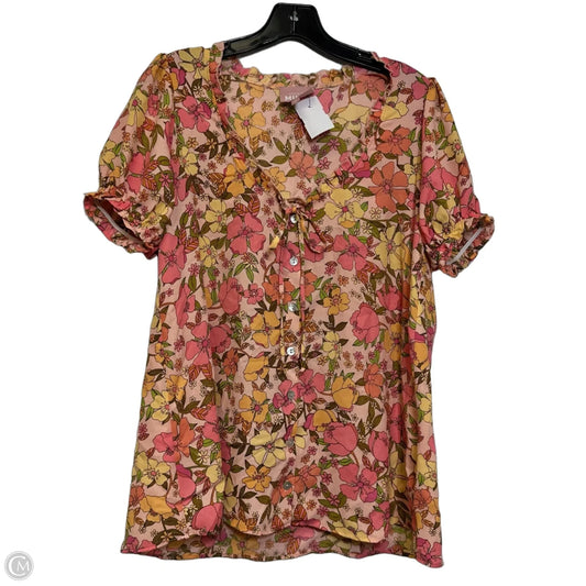 Top Short Sleeve By Mumu In Floral Print, Size: Xs