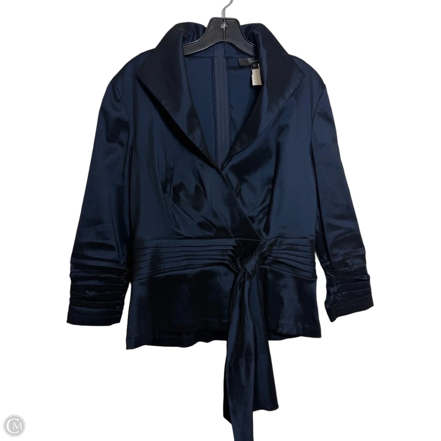 Blouse 3/4 Sleeve By Tadashi In Navy, Size: 12