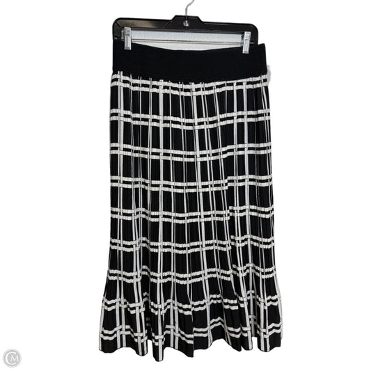 Skirt Midi By Clothes Mentor In Black & White, Size: L
