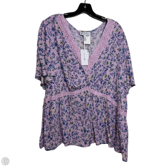 Top Short Sleeve By Jessica Simpson In Purple, Size: Large