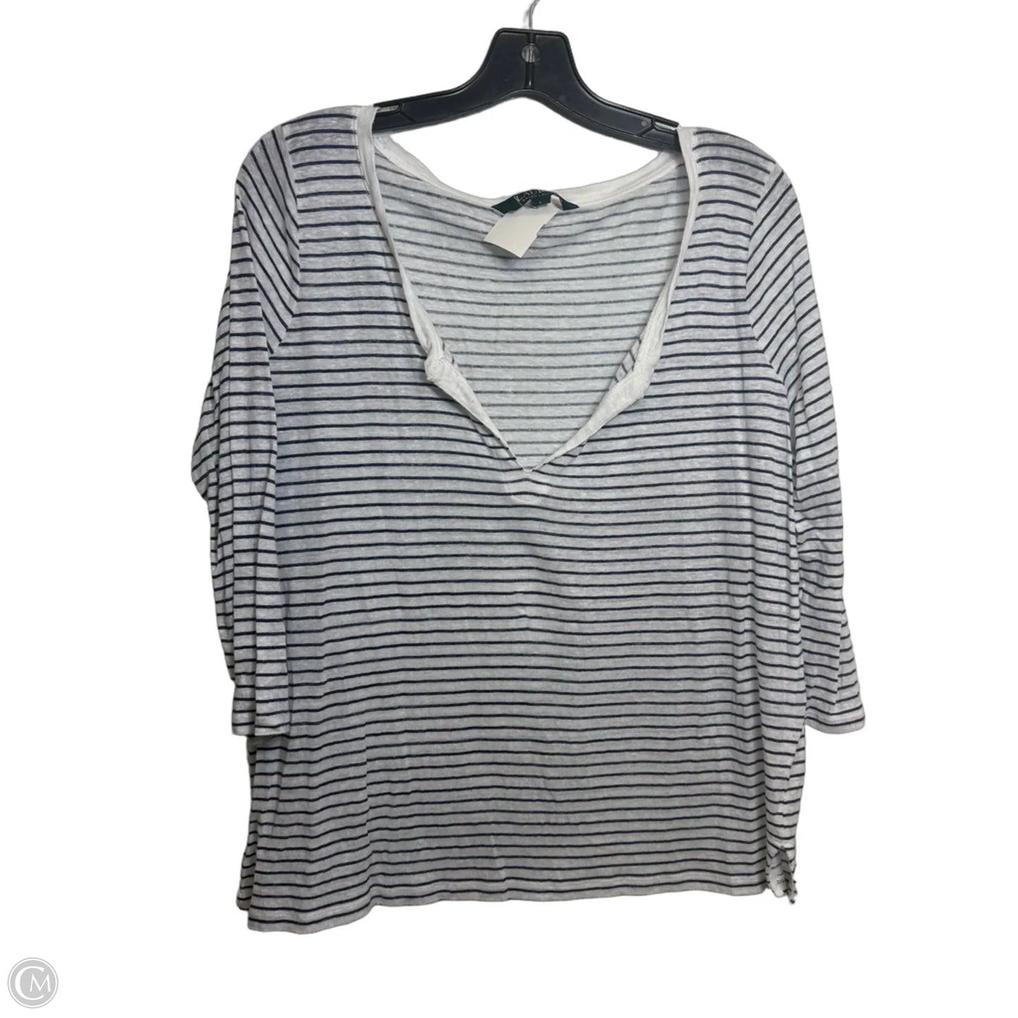 Top Long Sleeve By Lauren By Ralph Lauren In Striped Pattern, Size: L