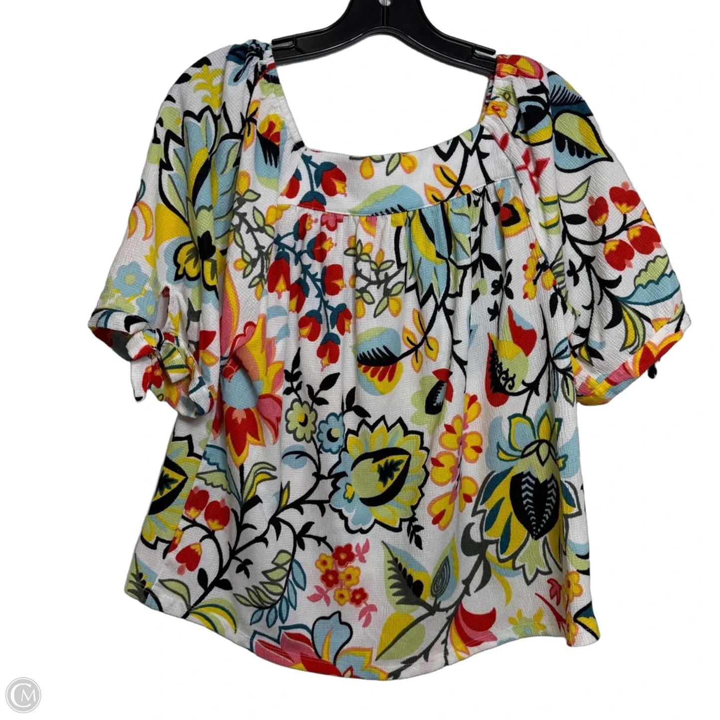 Top Short Sleeve By Ann Taylor In Floral Print, Size: L