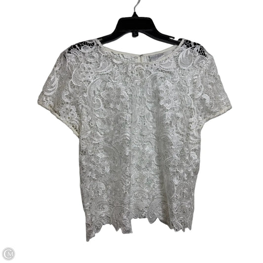 Top Short Sleeve By Bisou Bisou In White, Size: Xl