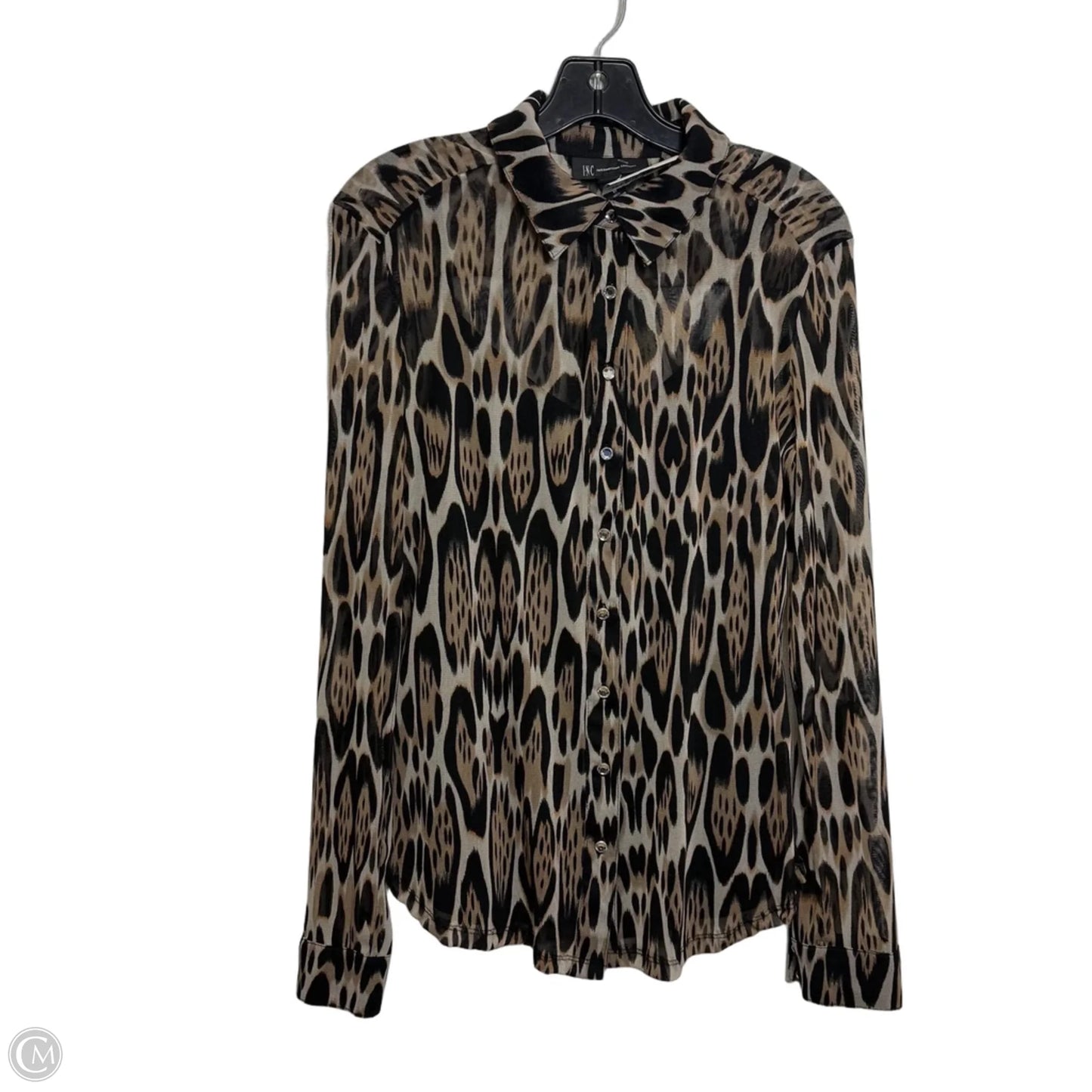 Top 2pc Long Sleeve By Inc In Animal Print, Size: M