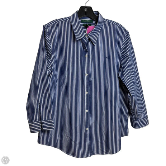 Top Long Sleeve By Lauren By Ralph Lauren In Striped Pattern, Size: Xl