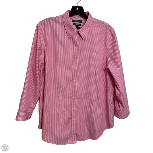 Top Long Sleeve By Lauren By Ralph Lauren In Striped Pattern, Size: Xl