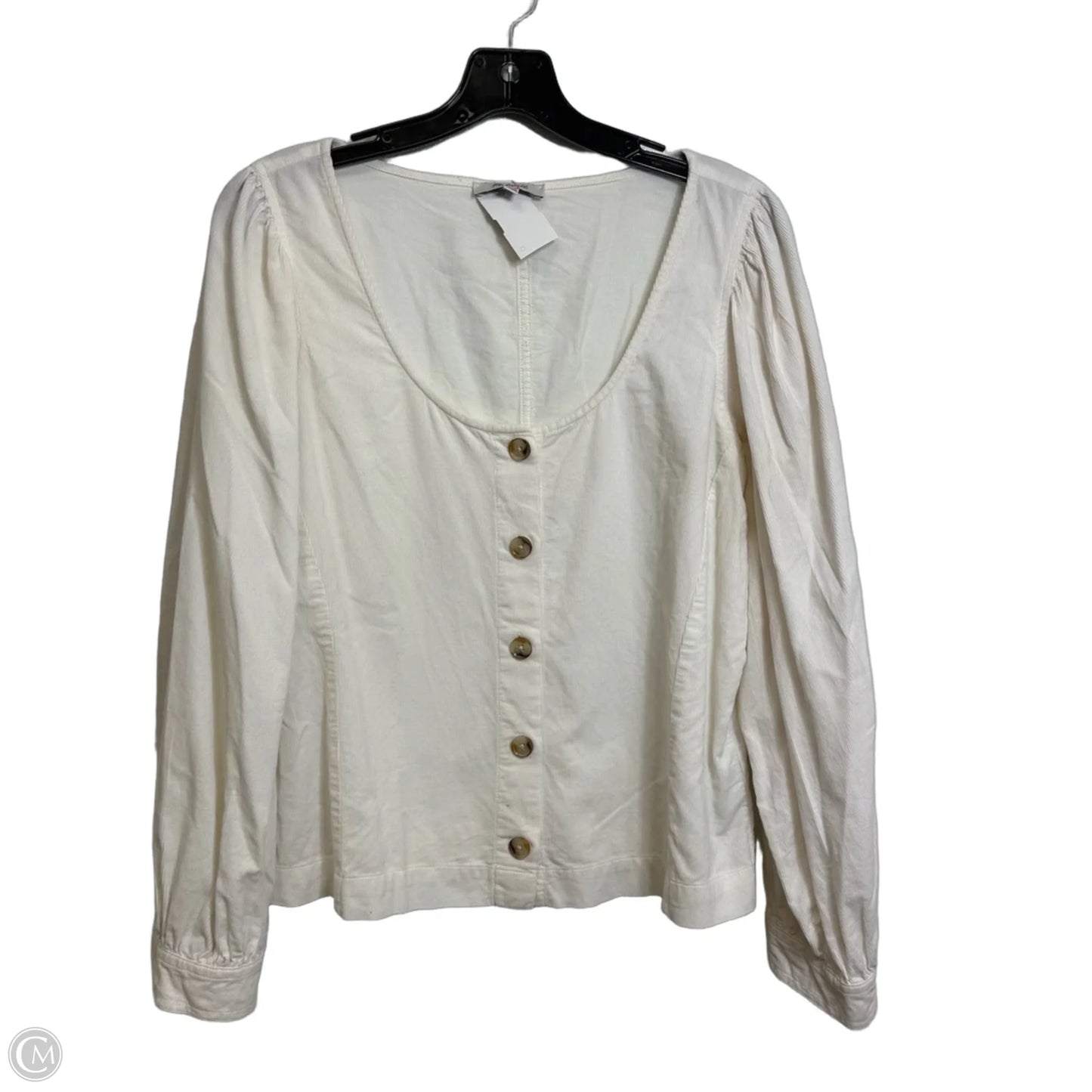 Top Long Sleeve By Madewell In White, Size: L
