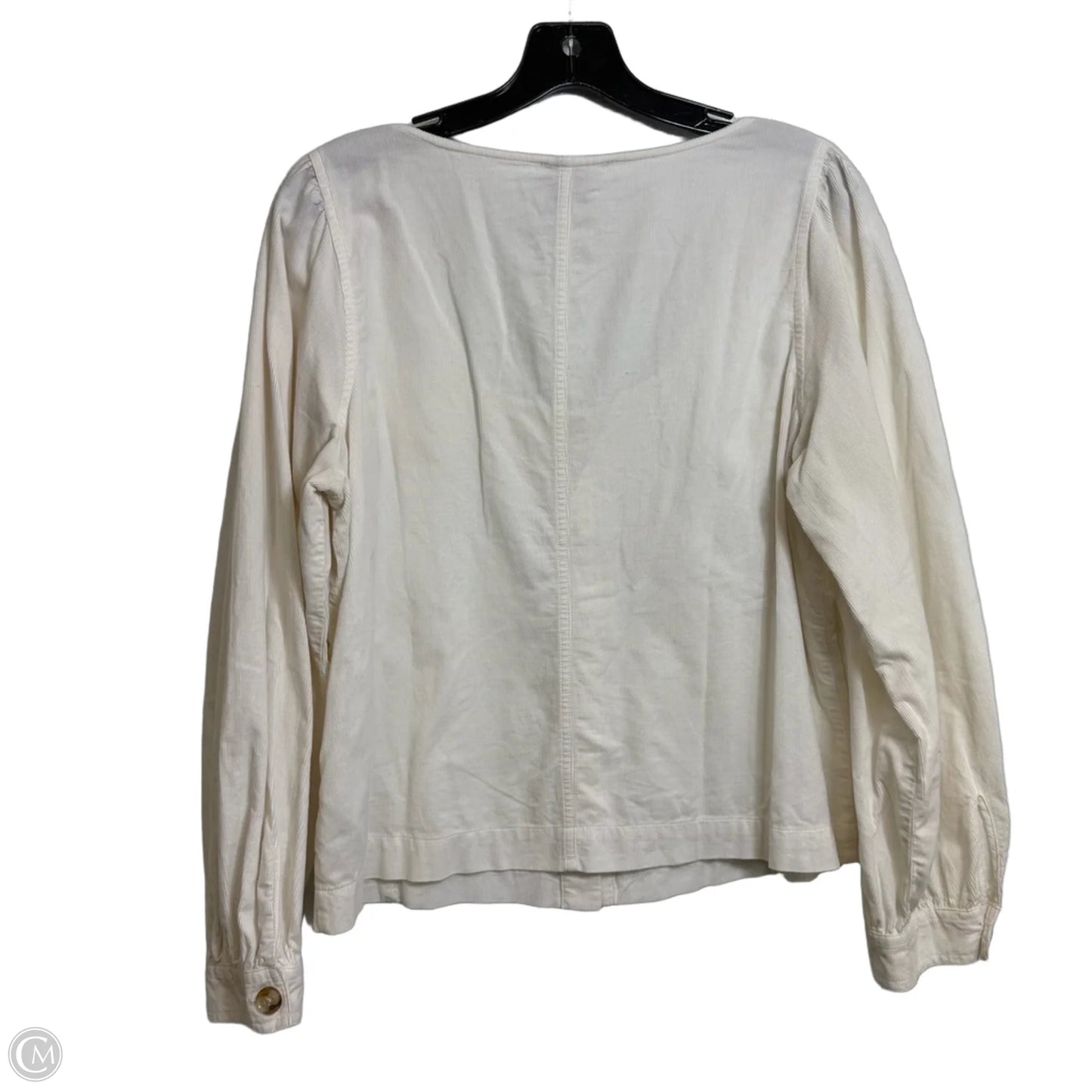 Top Long Sleeve By Madewell In White, Size: L