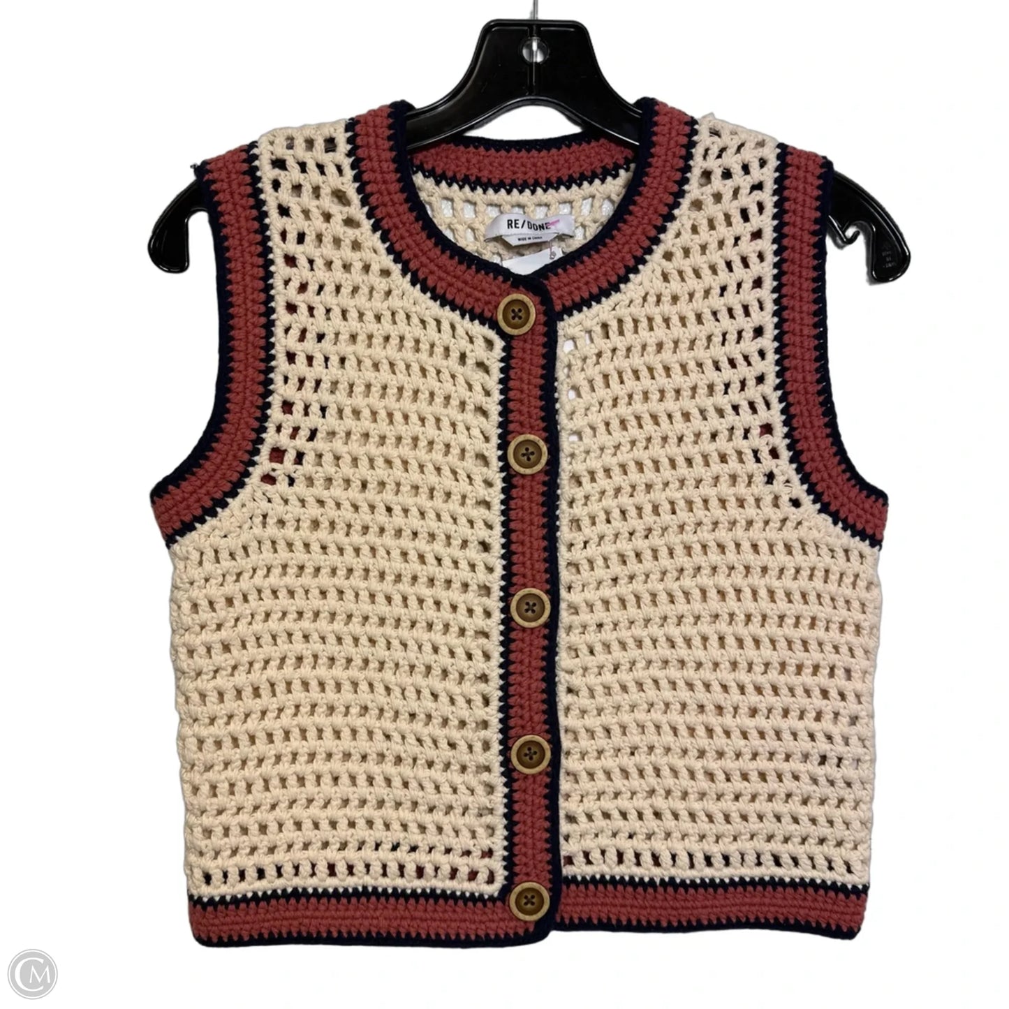 90s cardigan sweater Vest By REDONE In Ivory, Size: Xs