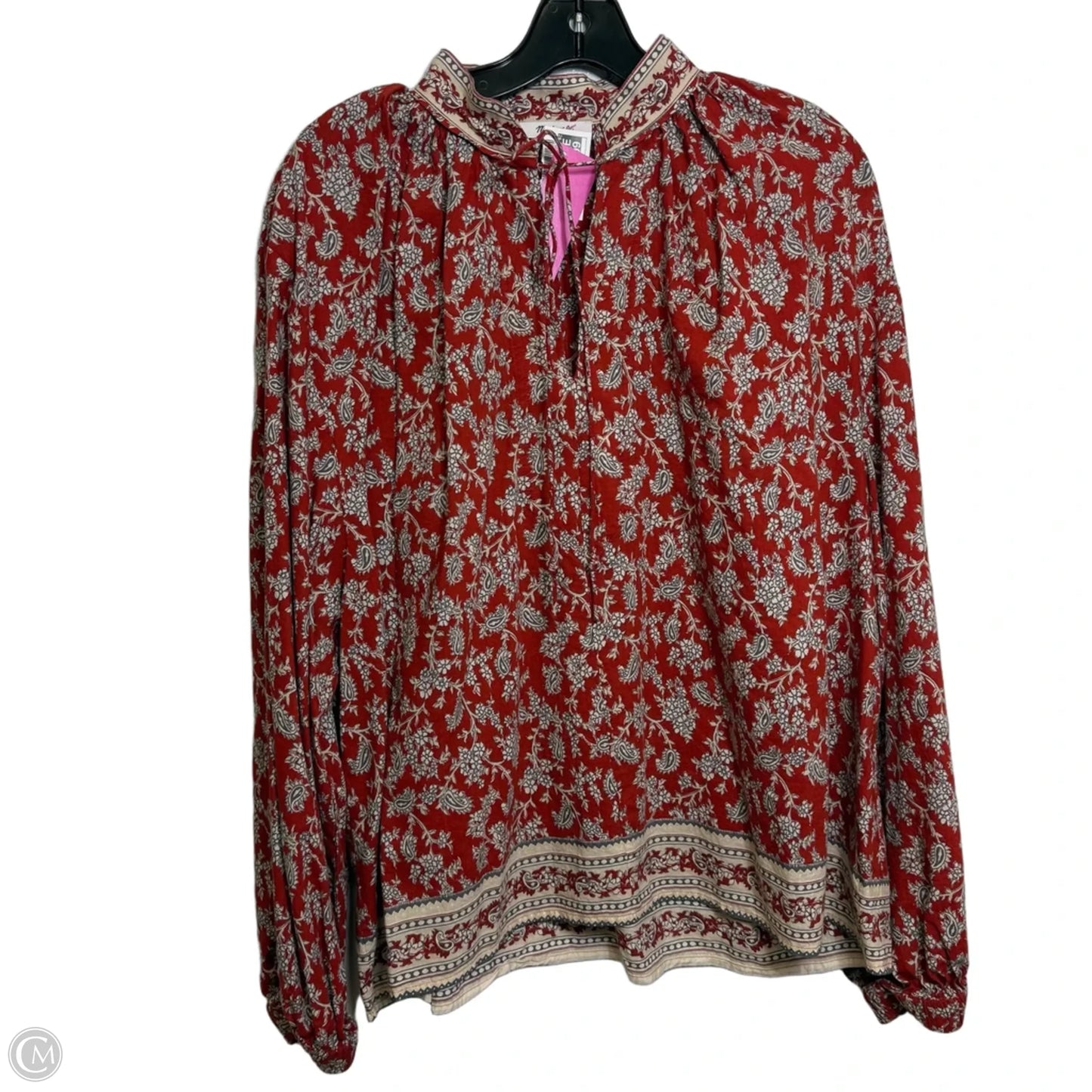 Top Long Sleeve By Madewell In Red, Size: L