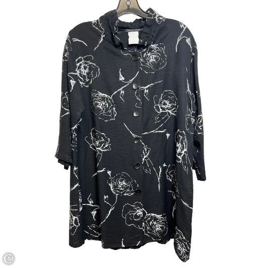 Tunic Long Sleeve By Clothes Mentor In Black, Size: L