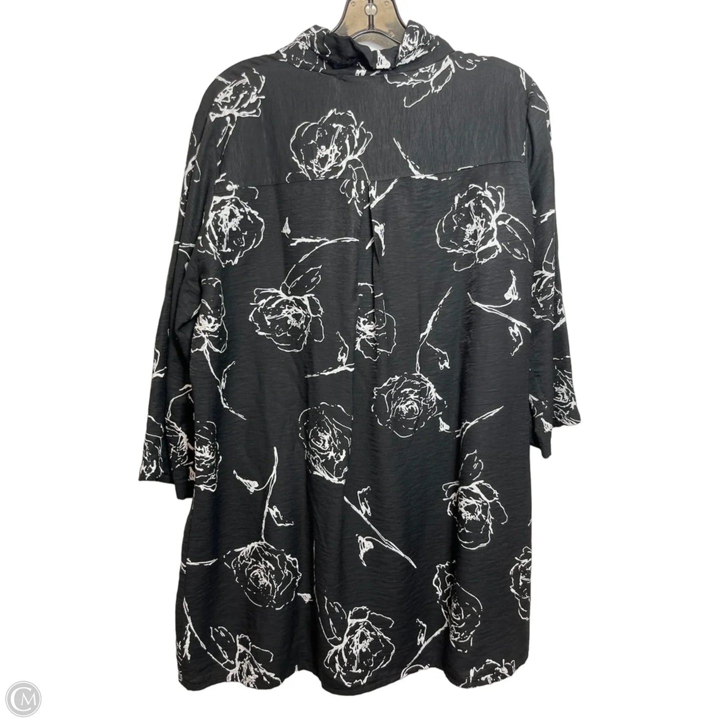 Tunic Long Sleeve By Clothes Mentor In Black, Size: L