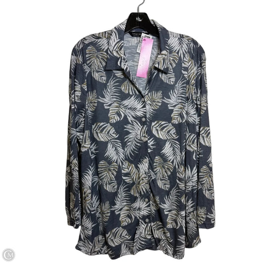 Top Long Sleeve By Clothes Mentor In Grey, Size: Xxl