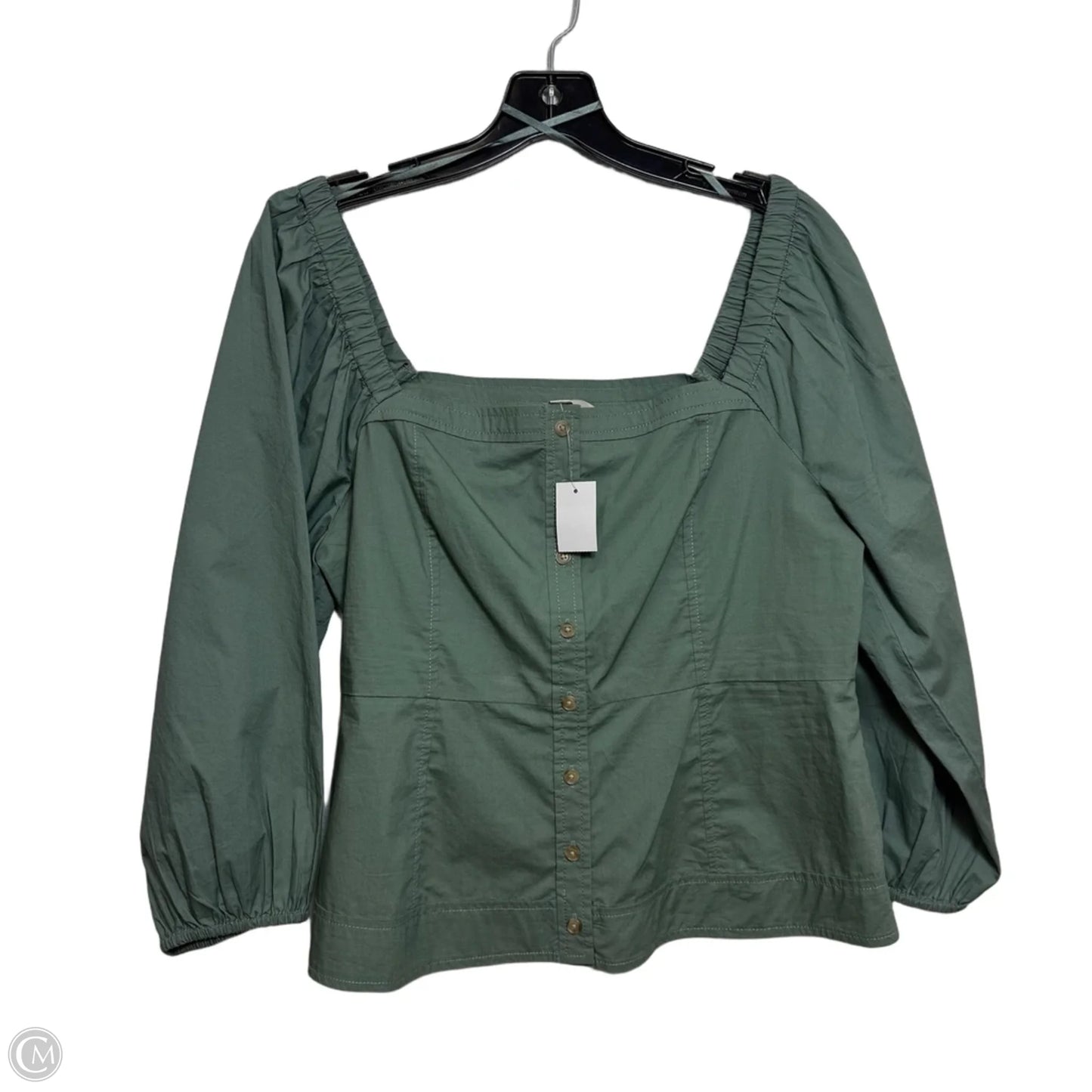 Top 3/4 Sleeve By Loft In Green, Size: M