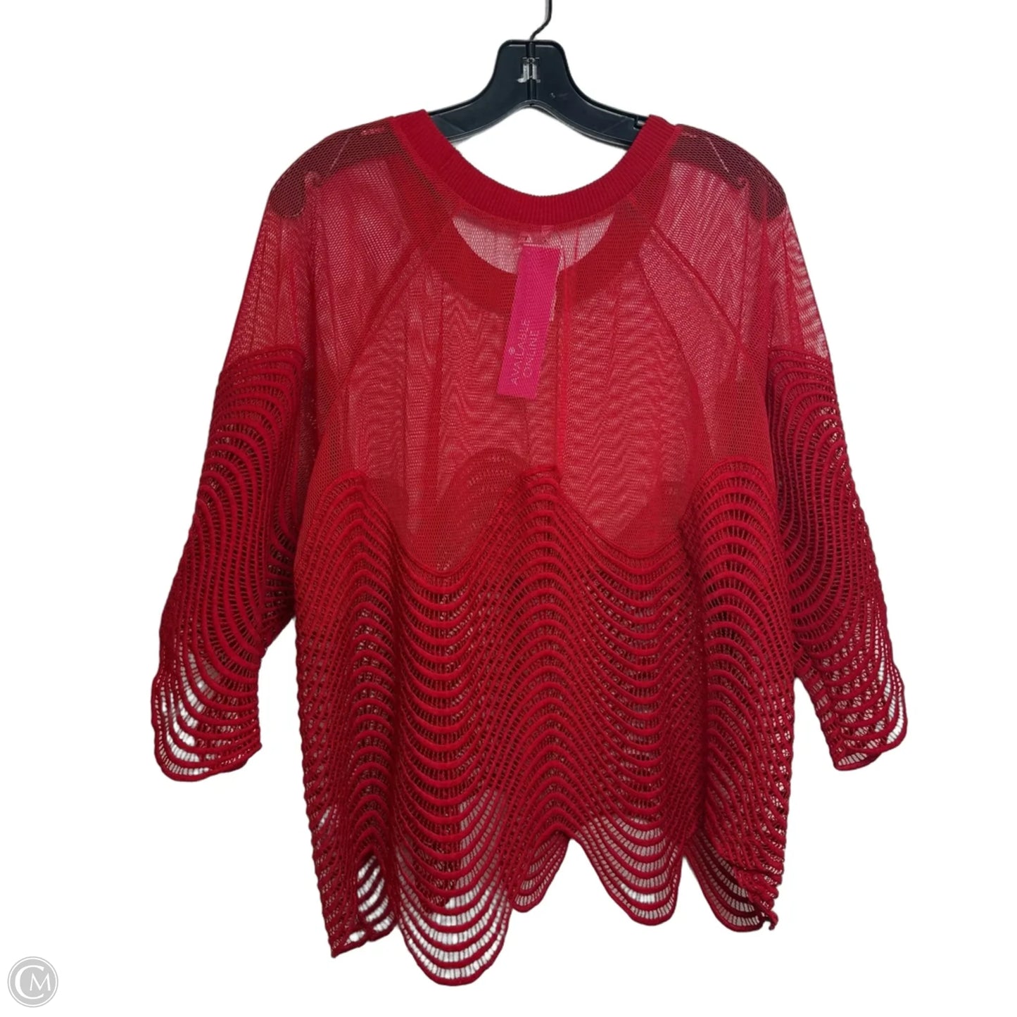 Top 3/4 Sleeve By Clothes Mentor In Red, Size: 2x