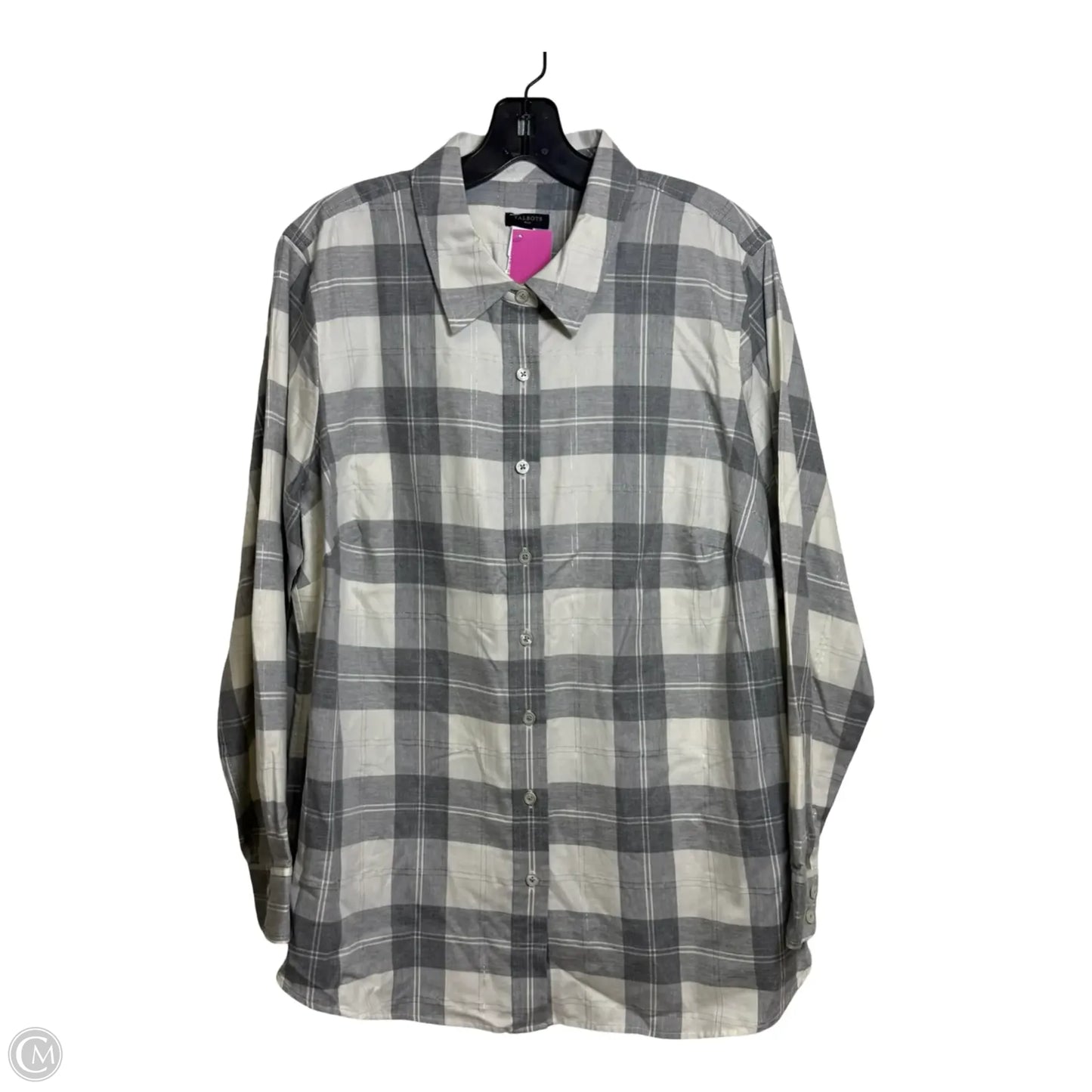 Top Long Sleeve By Talbots In Plaid Pattern, Size: 1x