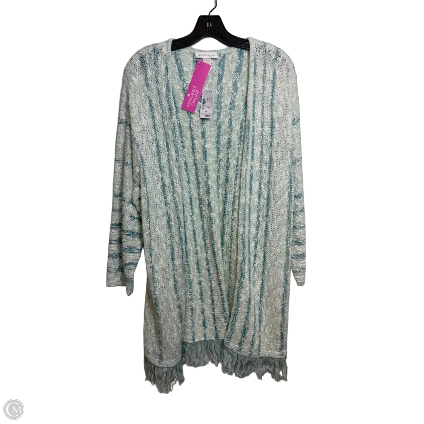 Cardigan By Christopher And Banks In Aqua, Size: Xl