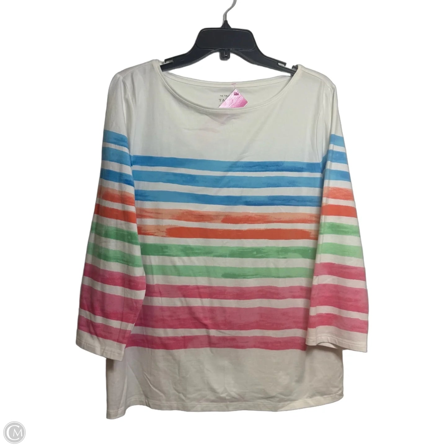 Top 3/4 Sleeve By Talbots In Striped Pattern, Size: Xl