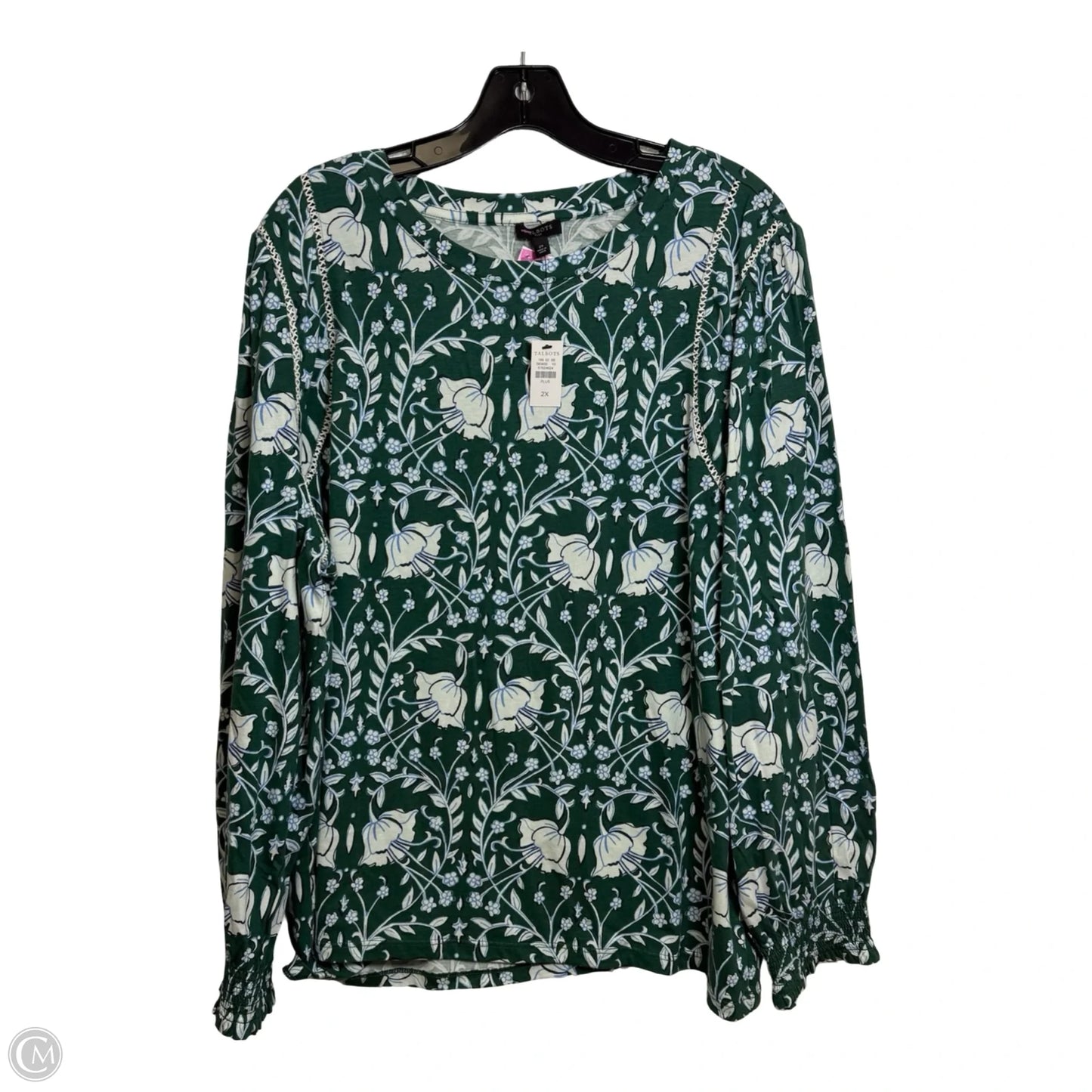 Top Long Sleeve By Talbots In Green, Size: 2x