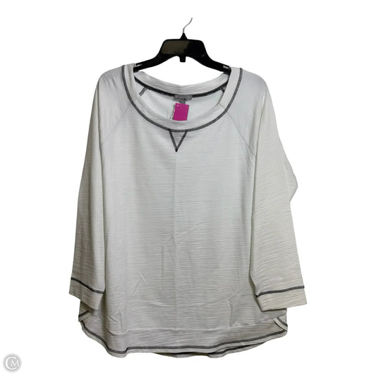 Top Long Sleeve By Talbots In White, Size: 1x