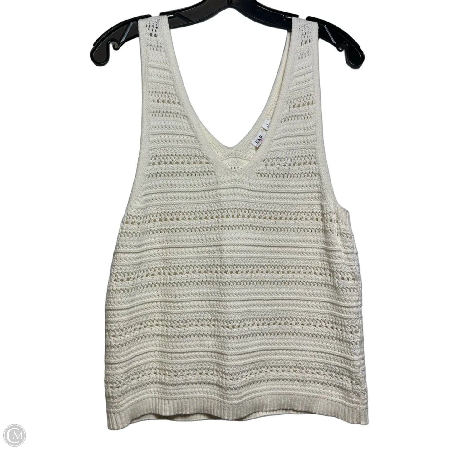 Top Sleeveless By Gap In Ivory, Size: M
