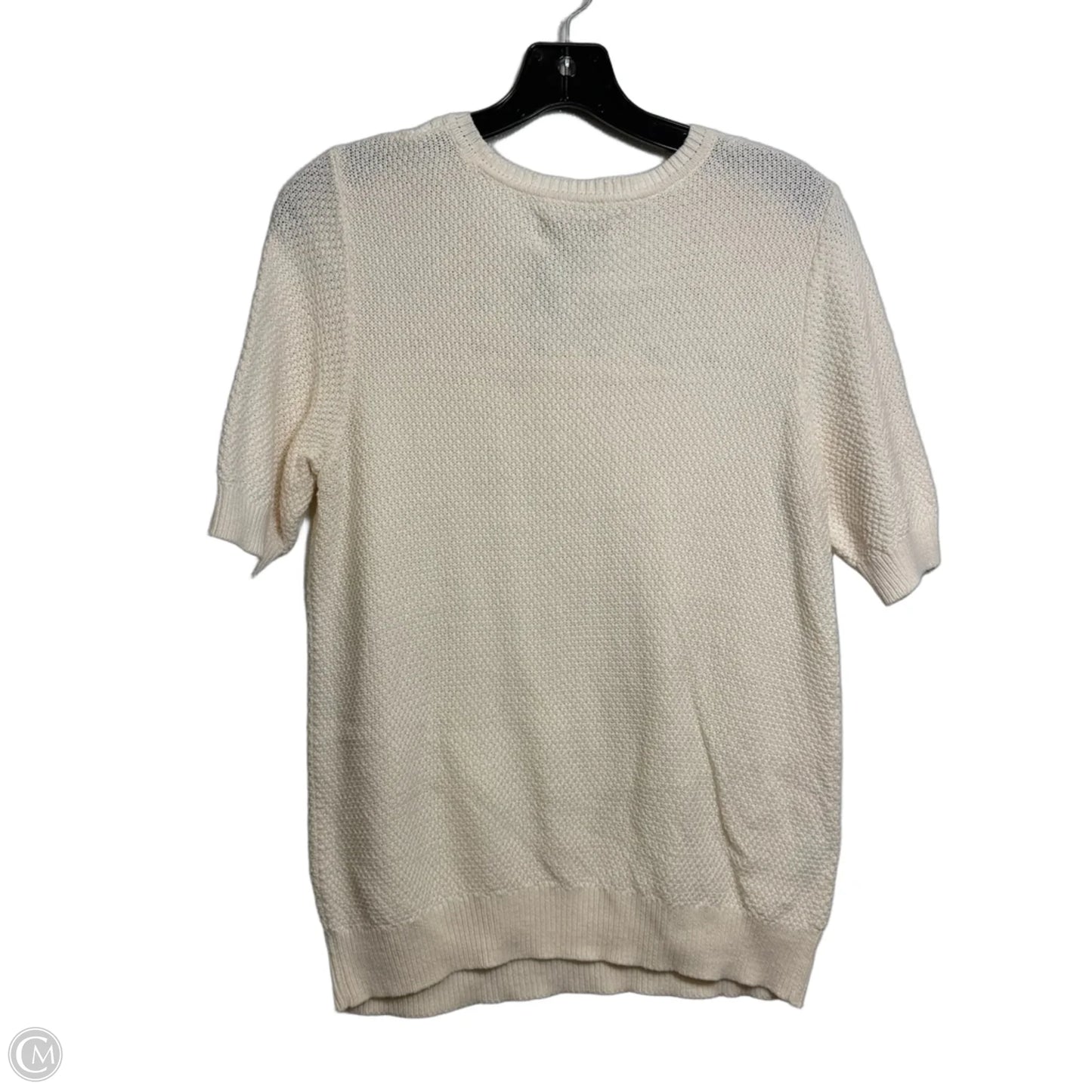 Top Short Sleeve By Loft In Cream, Size: M