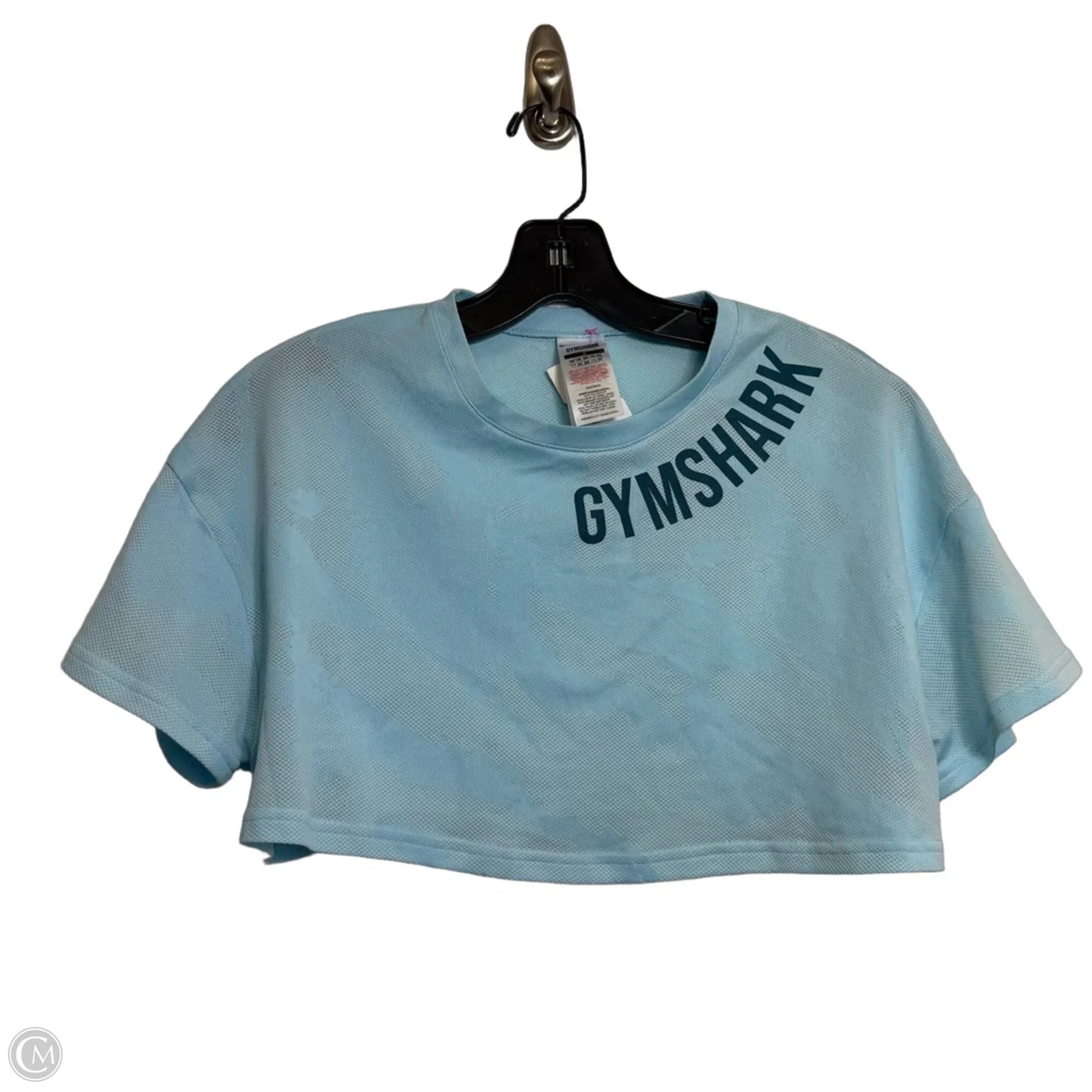 Cropped Athletic Top Short Sleeve By Gym Shark In Blue, Size: S