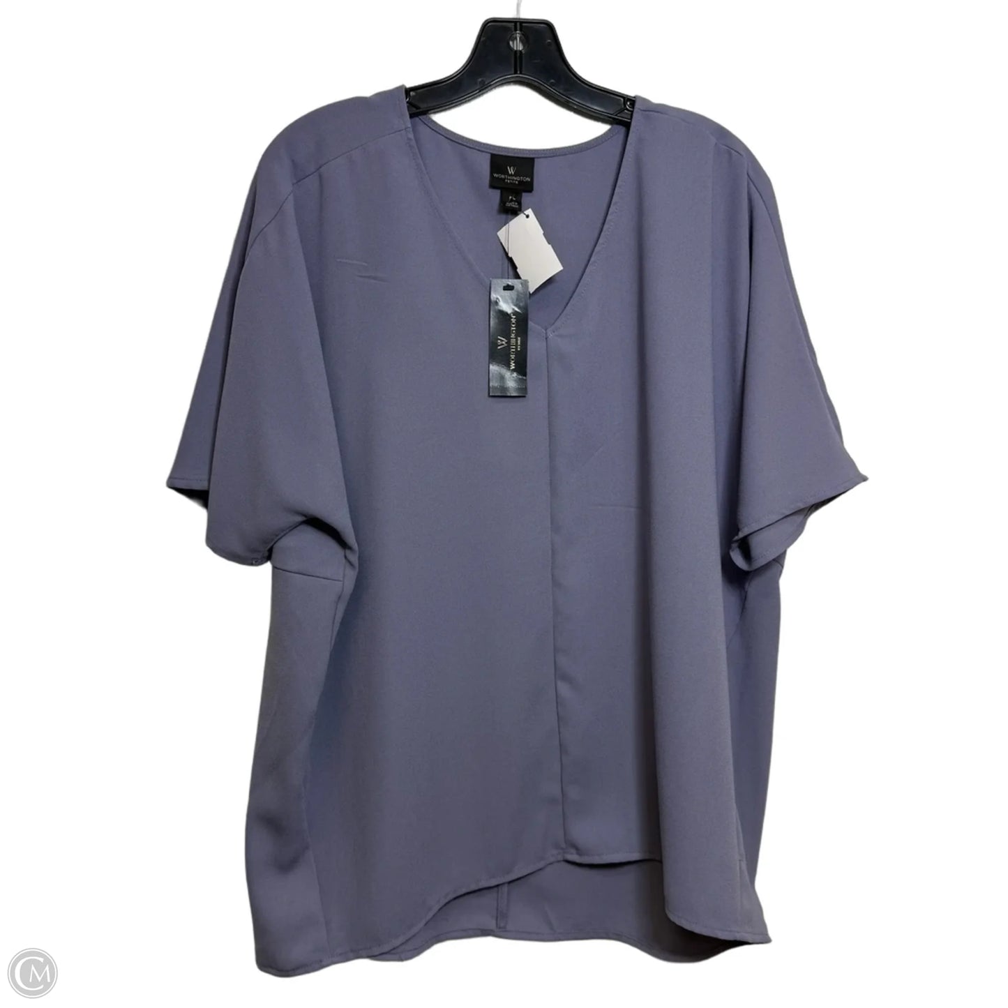 Top Short Sleeve By Worthington In Purple, Size: Lp