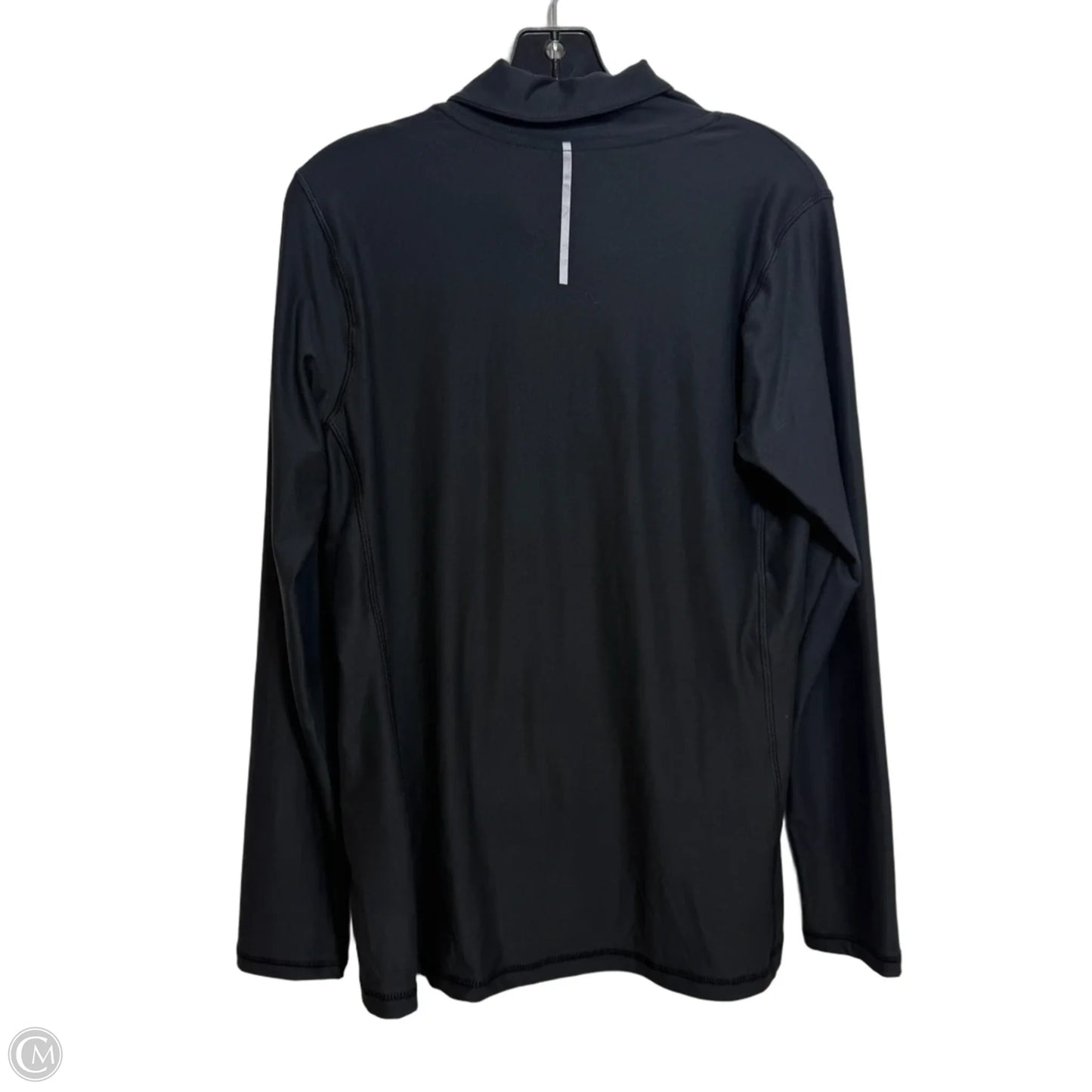 Athletic Top Long Sleeve Collar By New Balance In Black, Size: L
