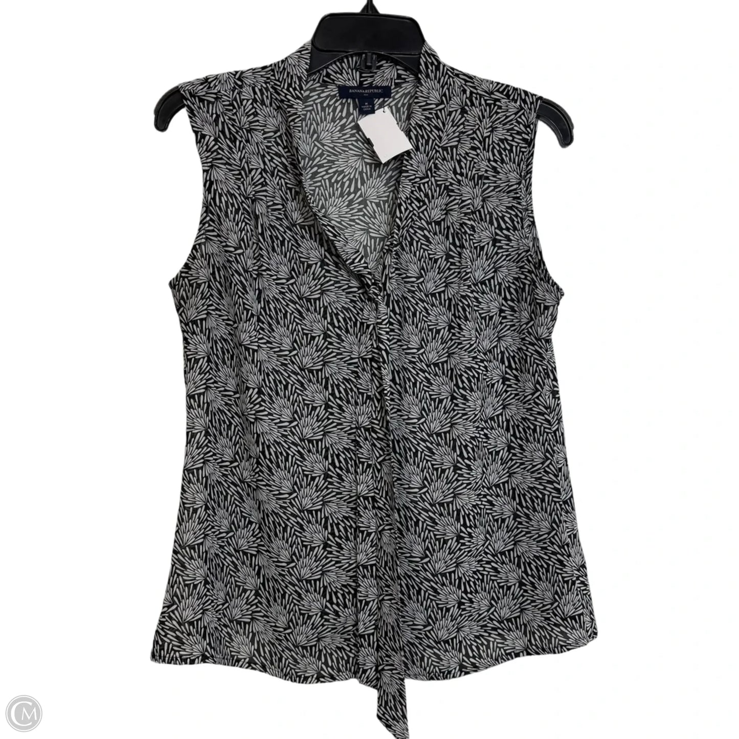 Top Sleeveless By Banana Republic In Black & White, Size: M