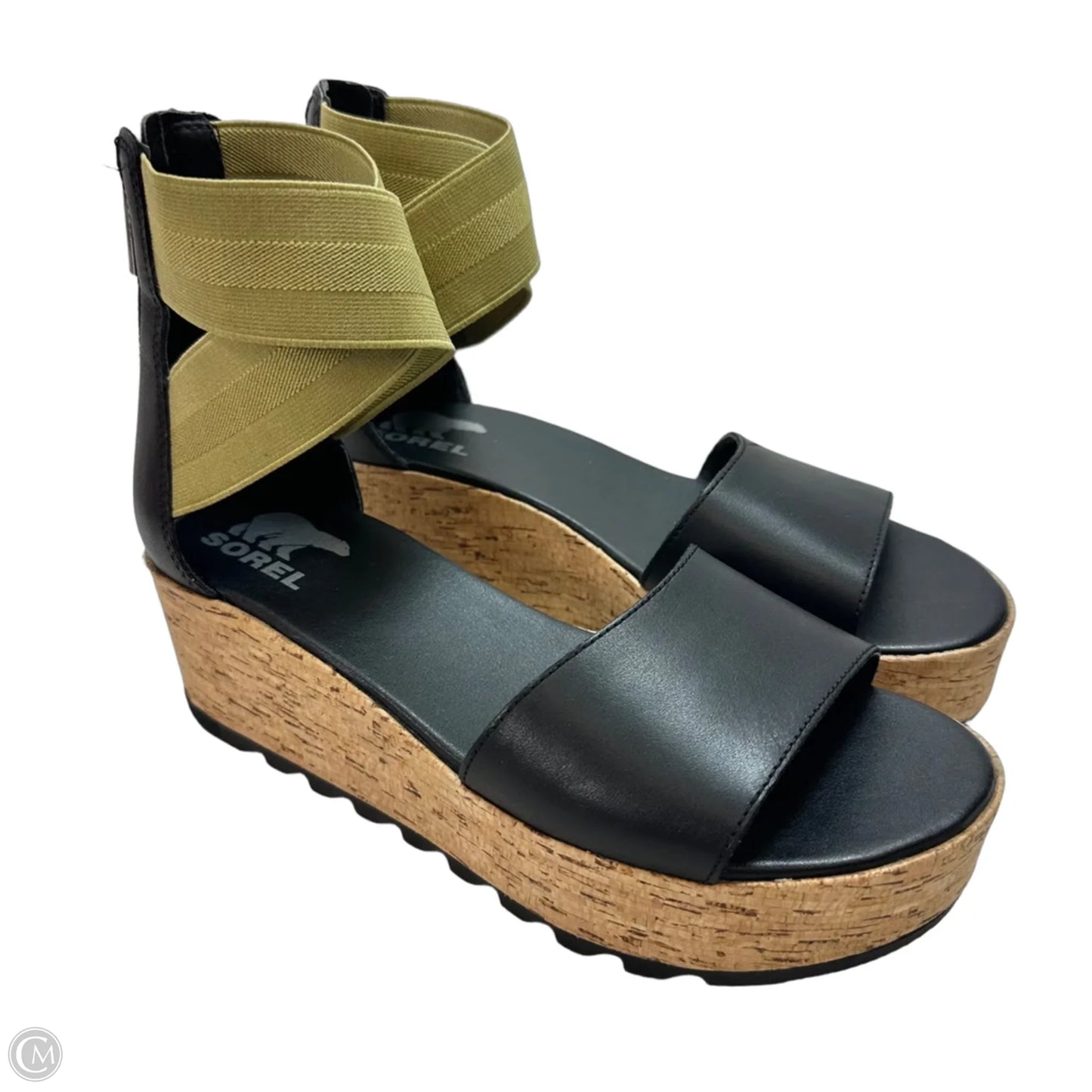 Sandals Heels Platform By Sorel In Black, Size: 8