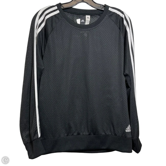 Athletic Top Long Sleeve Crewneck By Adidas In Black, Size: S
