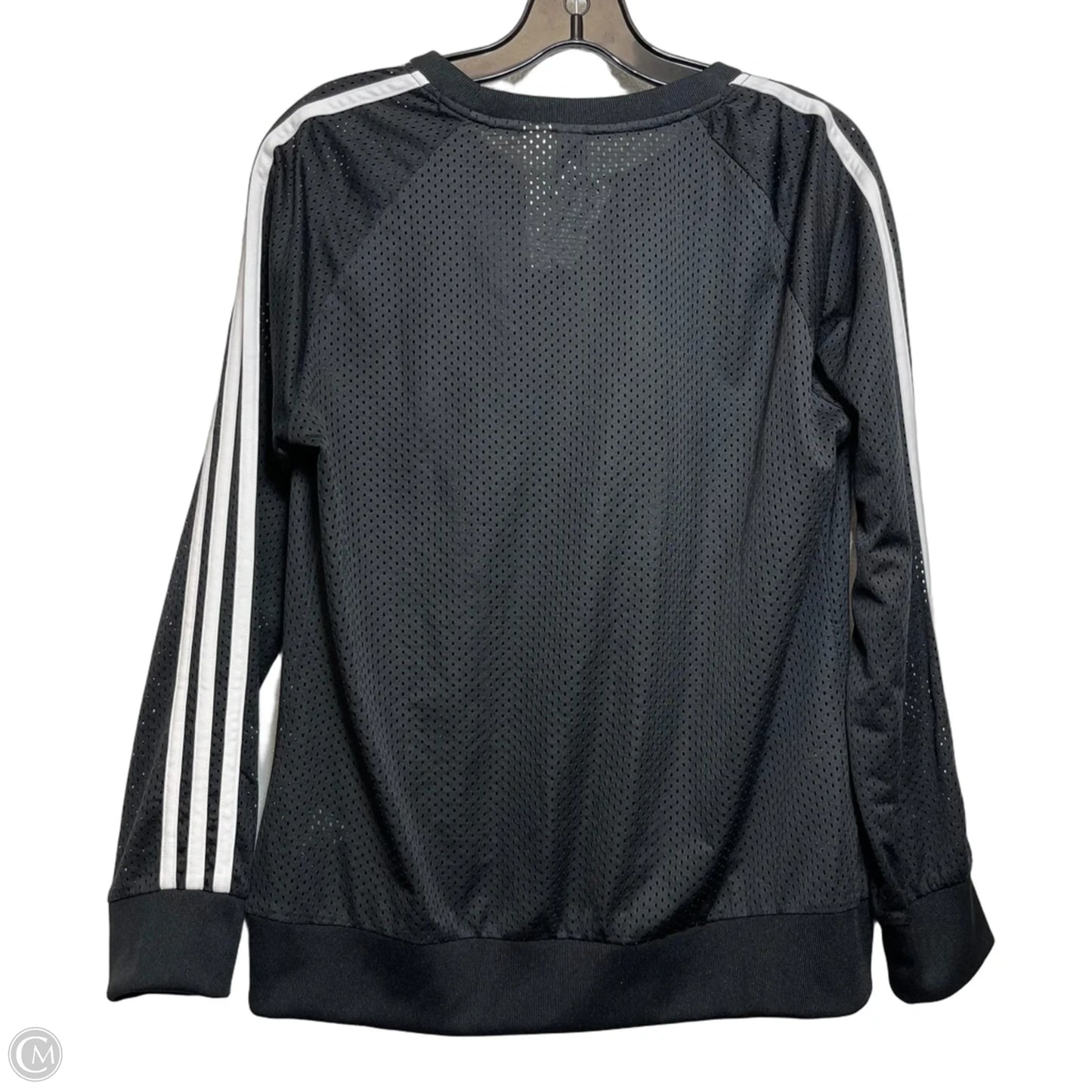 Athletic Top Long Sleeve Crewneck By Adidas In Black, Size: S