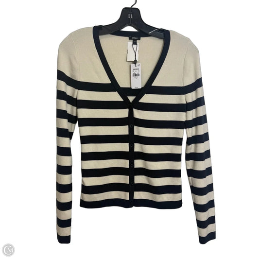 Cardigan By Express In Blue & Cream, Size: S