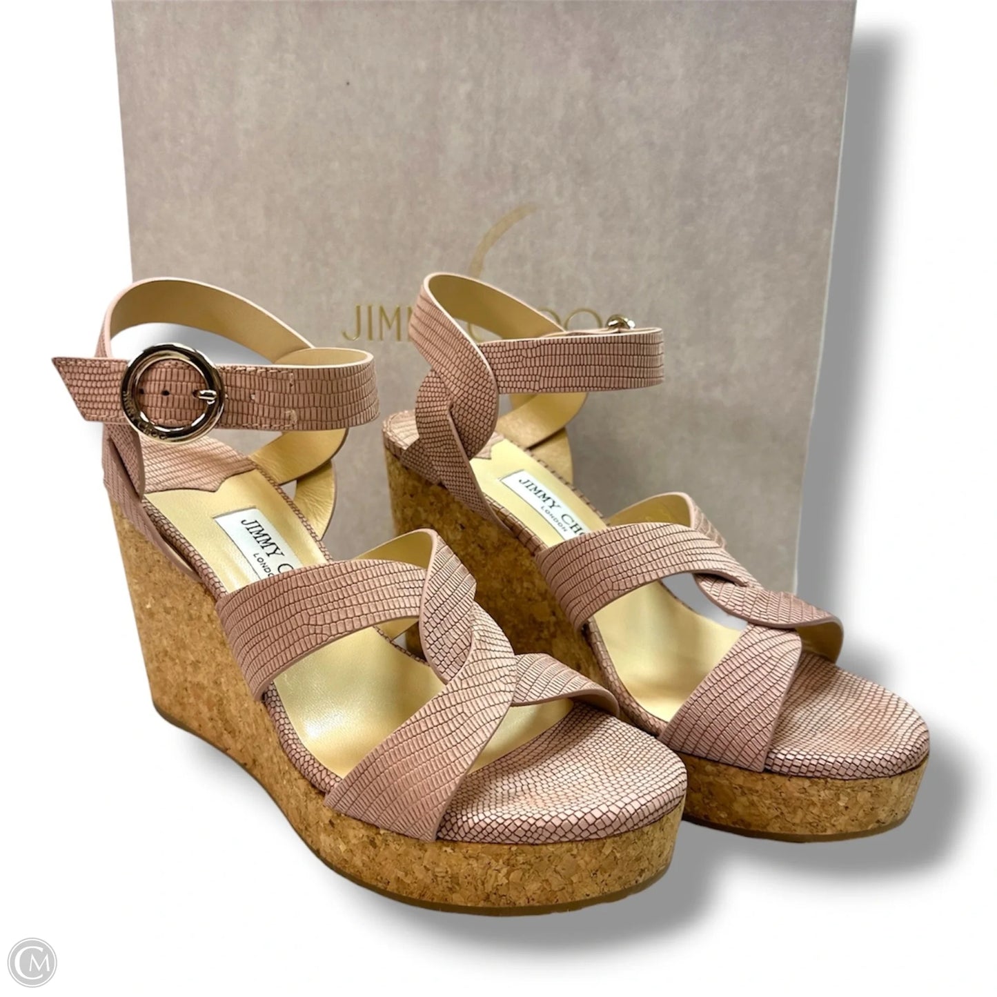 Shoes Luxury Designer By Jimmy Choo In Tan, Size: 40.5/9.5