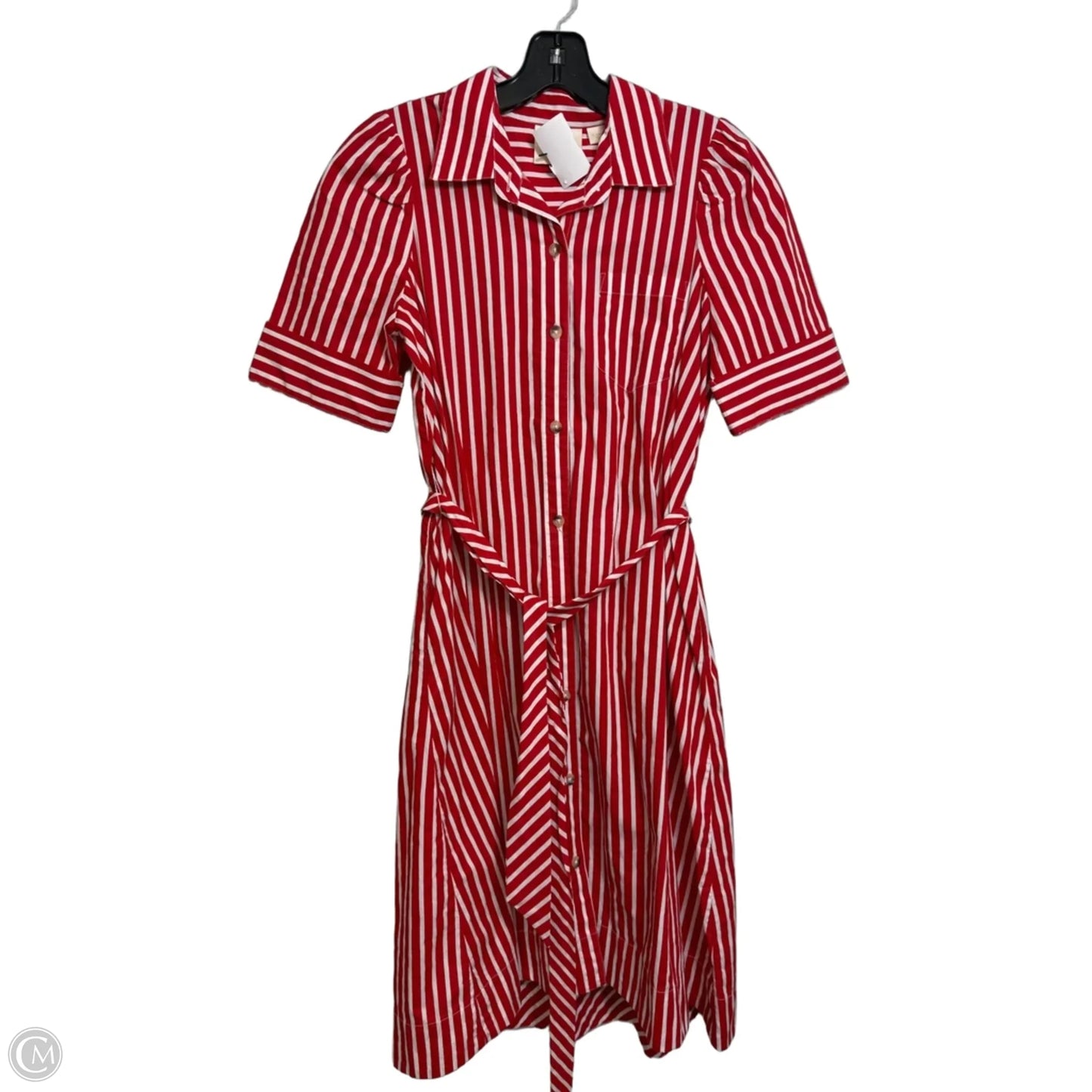 Dress Casual Midi By Maeve In Red & White, Size: Xs