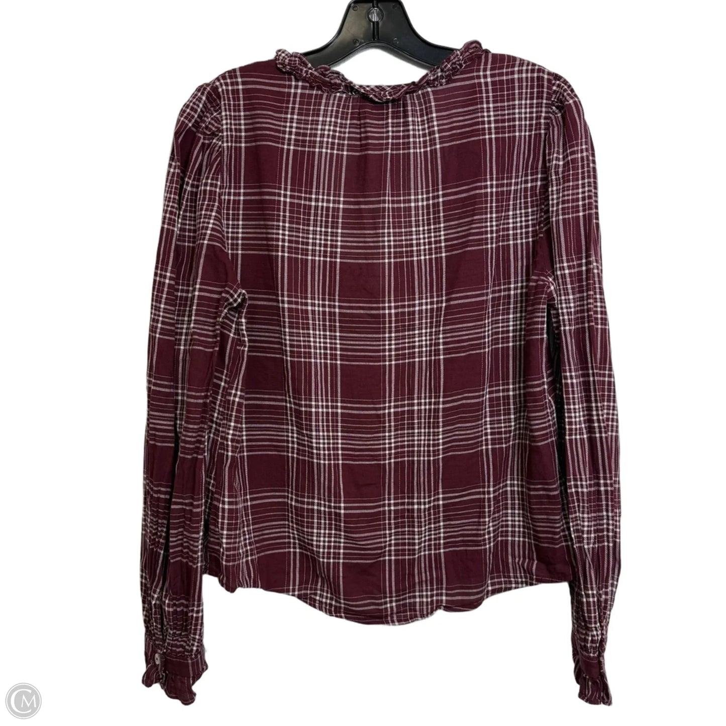 Top Long Sleeve By Evereve In Maroon, Size: M
