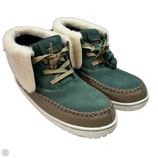 Shoes Flats By Clothes Mentor In Green & Tan, Size: 10