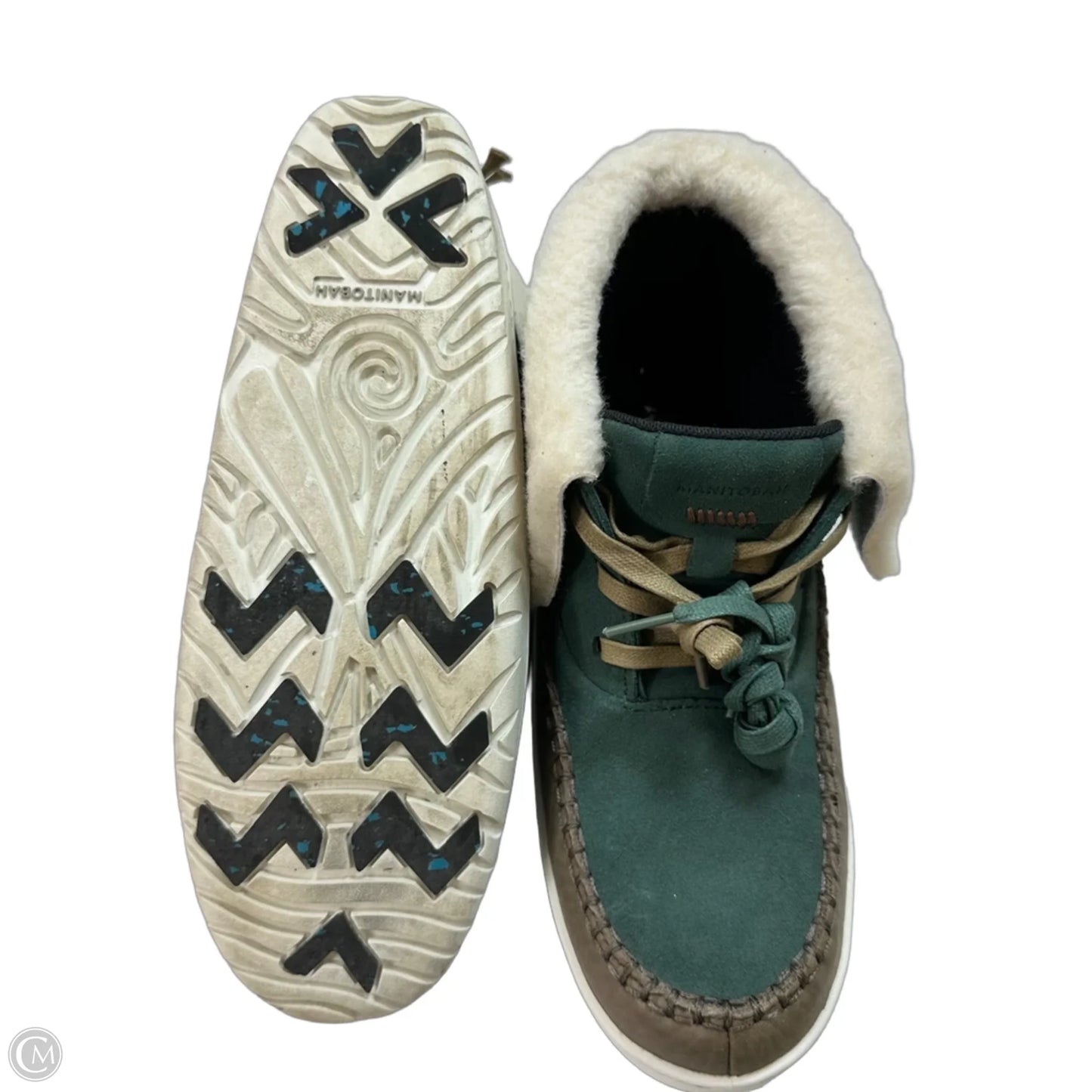 Shoes Flats By Clothes Mentor In Green & Tan, Size: 10