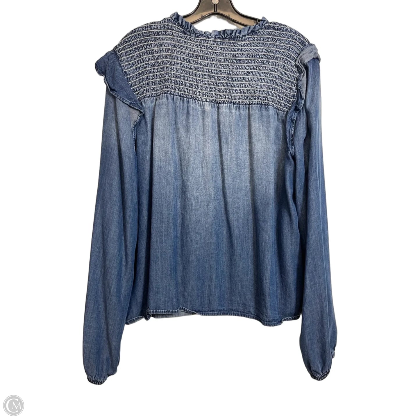 Top Long Sleeve By Cloth & Stone In Blue Denim, Size: Xl